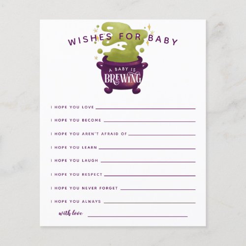 Baby Is Brewing Fall Shower Wishes for Baby Card