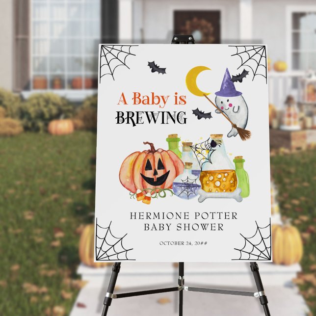 Baby is Brewing Ghost and Potion Baby Shower Easel Foam Board (Creator Uploaded)