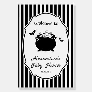 Baby is Brewing Goth Halloween Baby Shower Welcome Foam Board