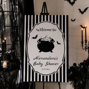 Baby is Brewing Goth Halloween Baby Shower Welcome Foam Board