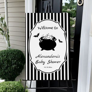 Baby is Brewing Goth Halloween Baby Shower Welcome Foam Board