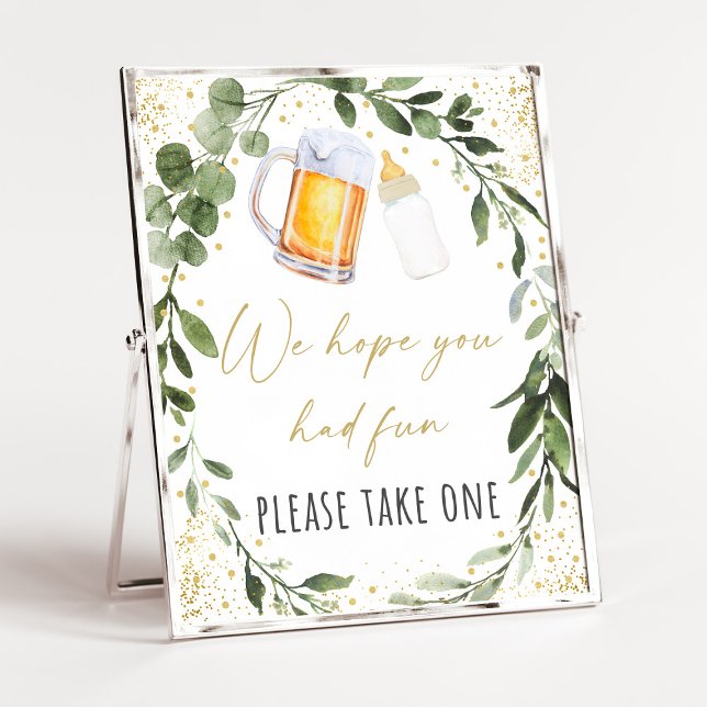 Baby Is Brewing Greenery Baby Shower Favor Sign (Creator Uploaded)