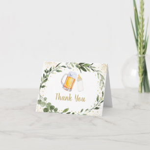 Baby Is Brewing Greenery Baby Shower Thank You Card