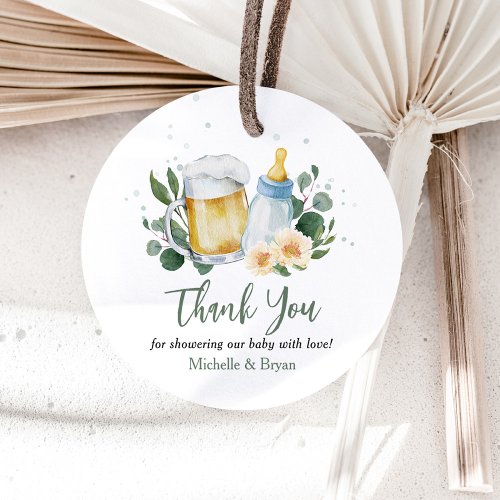 Baby Is Brewing Greenery Baby Shower Thank You Favor Tags