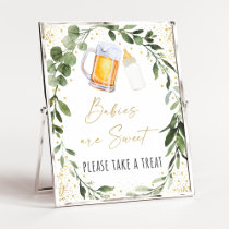 Baby Is Brewing Greenery Baby Shower Treat Sign