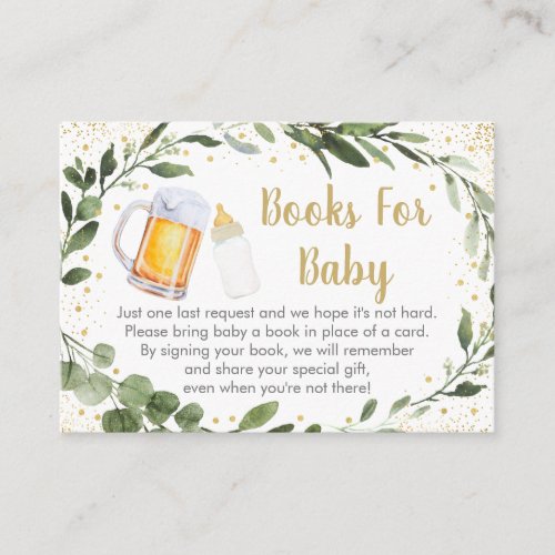 Baby Is Brewing Greenery Book Request Enclosure Card