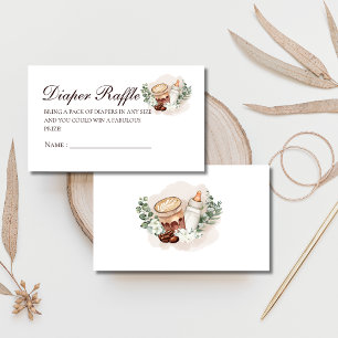 Baby is Brewing greenery Coffee Baby Shower Diaper Enclosure Card