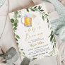 Baby Is Brewing Greenery Gold Baby Shower Invitation
