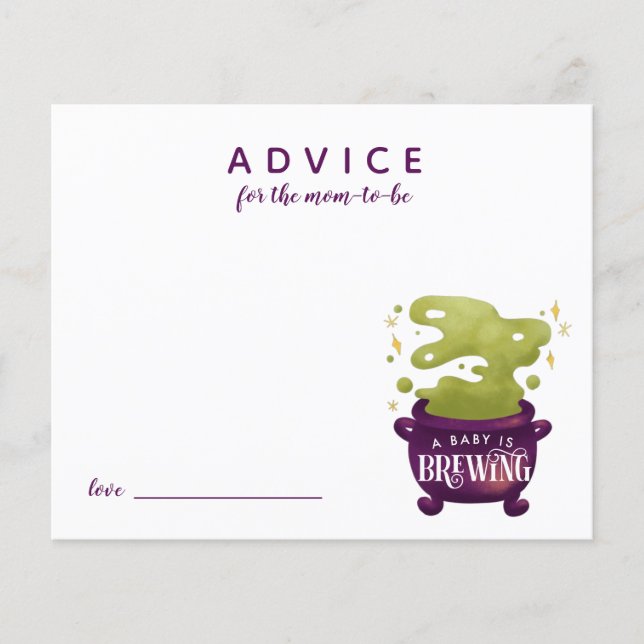 Baby Is Brewing Halloween Advice for Mommy Card (Front)