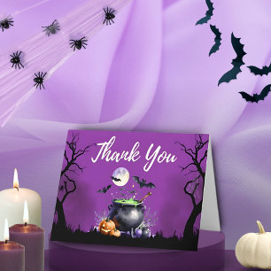 Baby Is Brewing Halloween Baby Shower Letterpress Thank You Card