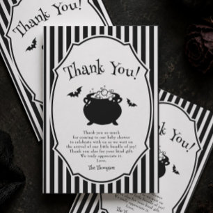 Baby is Brewing Halloween Baby Shower  Thank You Card