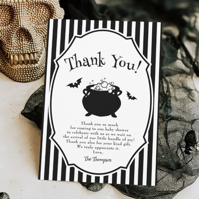 Baby is Brewing Halloween Baby Shower  Thank You Card (Creator Uploaded)