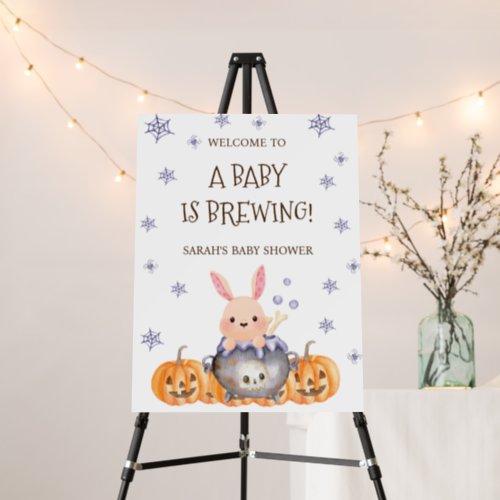 Baby is Brewing Halloween Baby Shower Welcome Sign