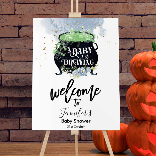 baby is brewing Halloween Baby Shower Welcome Sign (Creator Uploaded)