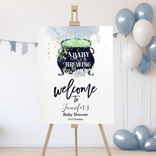 baby is brewing Halloween Baby Shower Welcome Sign