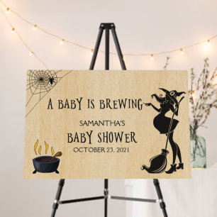 Baby is Brewing Halloween Witch Baby Shower Foam B Board