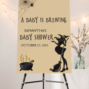 Baby is Brewing Halloween Witch Baby Shower Foam B Board