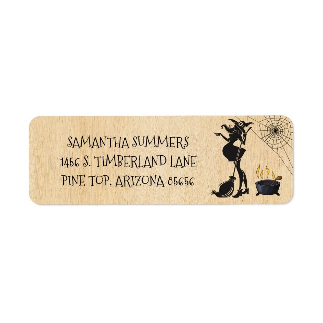 Baby is Brewing Halloween Witch Baby Shower Label (Front)