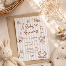 Baby is Brewing Hand Drawn Coffee Baby Shower