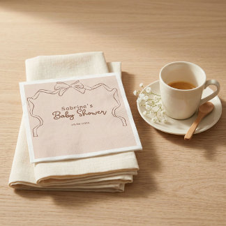 Baby is Brewing Hand Drawn Coffee Baby Shower Napkins