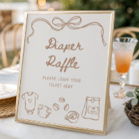 Baby is Brewing Hand Drawn Diaper Raffle