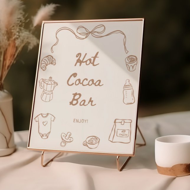 Baby is Brewing Hand Drawn Hot Cocoa Bar Poster (Creator Uploaded)