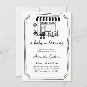  baby is brewing   Home cafe themed BABY SHOWER Invitation