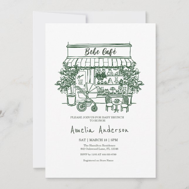  baby is brewing Home cafe themed BABY Shower Invitation (Front)