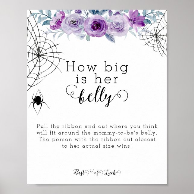 Baby is Brewing How Big is Her Belly Shower Game Poster (Front)