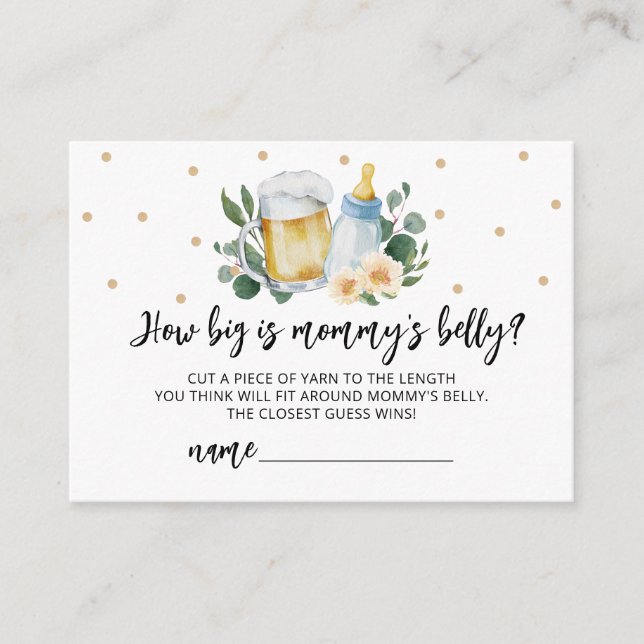Baby Is Brewing How Big Is Mommy's Belly card (Front)