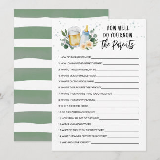 Baby Is Brewing How well do you know the Parents Invitation