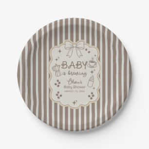 Baby is Brewing Latte Babyccino Coffee Baby Shower Paper Plates