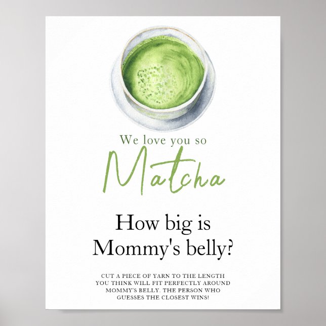 Baby is brewing Matcha How big is mommy's belly Poster (Front)