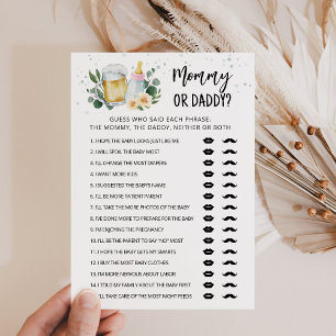 Baby Is Brewing Mommy Or Daddy Pink Game Card