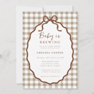 Baby is Brewing Neutral Baby Shower  Invitation