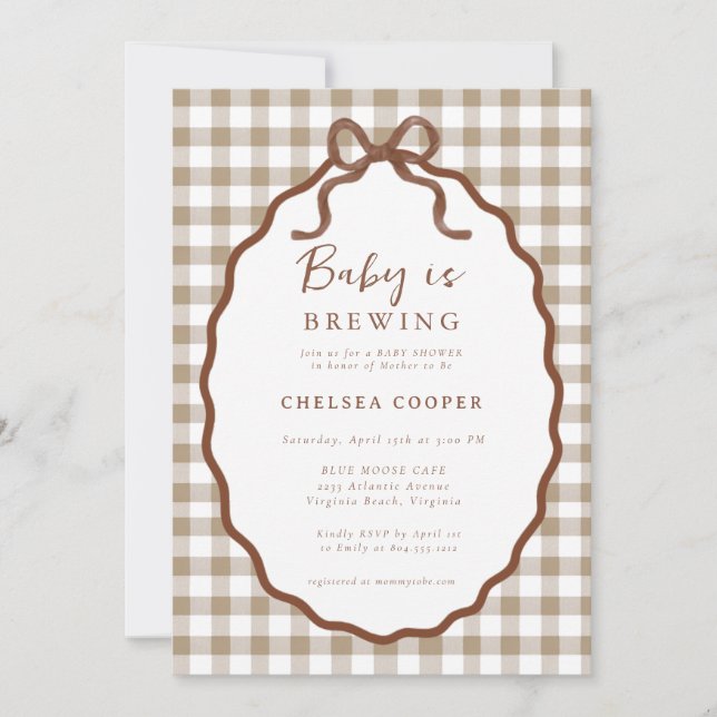 Baby is Brewing Neutral Baby Shower  Invitation (Front)