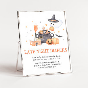 Baby is Brewing Orange Late Night Diapers Poster