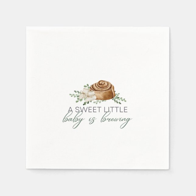 Baby is Brewing - Pastry & Booties Napkins (Front)