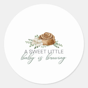 Baby is Brewing Pastry Classic Round Sticker