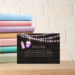 Baby Is Brewing Pink Baby Shower Books For Baby Enclosure Card