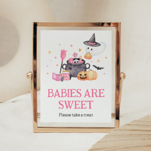 Baby is Brewing Pink Halloween Babies are Sweet Poster