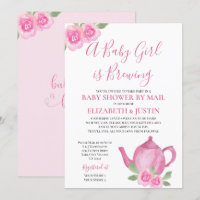 Baby is Brewing Pink Teapot Baby Shower by Mail
