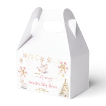 Baby Is Brewing Pink Winter Tea Party Baby Shower Favor Boxes