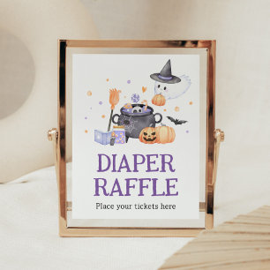Baby is Brewing Purple Diaper Raffle Poster
