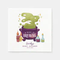 Purple baby store shower napkins