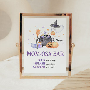 Baby is Brewing Purple Halloween Mom Osa Bar Poster