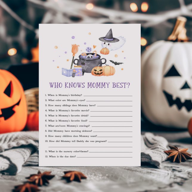 Baby is Brewing Purple Who knows Mommy Best Game (Baby is Brewing Baby Shower Who knows Mommy Best Game)