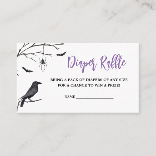 Baby is Brewing Purple Witch Baby Diaper Raffle Enclosure Card