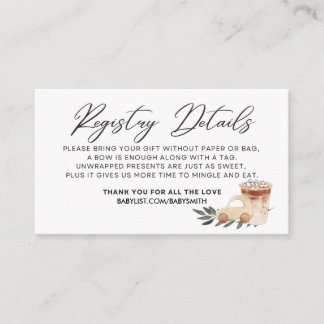 Baby is Brewing - REGISTRY DETAILS - Black Enclosure Card