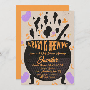 Baby is Brewing Retro Baby Shower Party Invitation